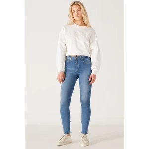 Skinny Fit Dar Kesim Yüksek Bel Esnek Jean Kot Pantolon