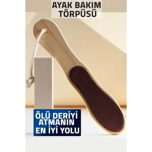 Aytan Home Ahşap İpli Çift Taraflı Ayak Topuk Bakım Törpüsü