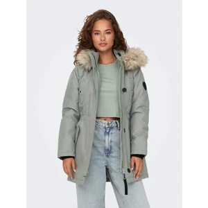 Kapüşonlu Yeşil Kadın Parka 15304625