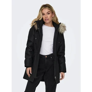 Kapüşonlu Siyah Kadın Parka 15304625