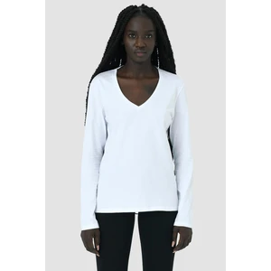 Aspen V Yaka Organik Pamuk Uzun Kollu Örme T-Shirt 1044