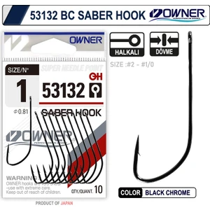 53132 Saber Hook Black Chrome Japon Iğne Balıkmarketim