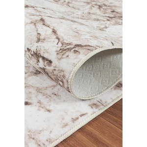 Valery Home Yıkanabilir Kaymaz Tabanlı Silvia Kesme Rulo Halı Yolluk Kahve-Bej-Krem