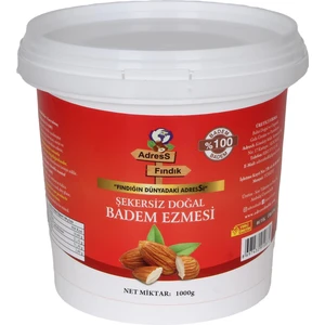 AdresS Fındık -  Şekersiz Doğal  Badem Ezmesi 1 kg