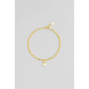 So CHIC Saklı Kalp 18 Ayar Sarı Altın Kaplama 20 cm Gümüş Minimal Bileklik