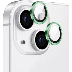 Apple iPhone 15 ile Uyumlu Safir Damla Tekli Kamera Lens Koruyucu Yeşil