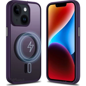 M.TK Moveteck Apple iphone 15 Kılıf Mat Magsafe Wireless Şarj Destekli Hassas Butonlu Soft Mat Kenarlı Buzlu Çerçeveli Darbe Korumalı Lansman Kapak
