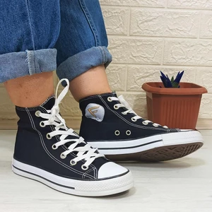 555 Lacivert Uzun Sneaker Keten Spor Ayakkabı