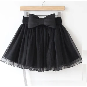 NSM Life Kız Çocuk Siyah Fiyonk Detaylı Astarlı Etek