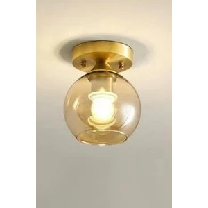 Rustik Dekoratif Metal Modern Eskitme Opal Bal Camlı Tekli  Avize
