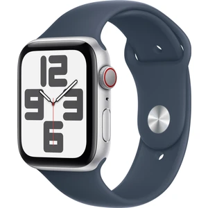 Watch SE GPS + Cellular, 44 mm Gümüş Rengi Alüminyum Kasa ve Fırtına Mavisi Spor Kordon - S/M