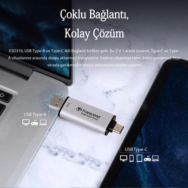 Transcend TS2TESD310C 2TB Type-C SSD - Siyah Fiyatı