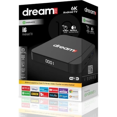 Dreamstar I6 6K Android TV Box Android 12 4GB RAM 64GB Hafıza Wi-Fi Bağlantı