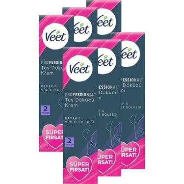 Veet Professional Promo Tüm Ciltler Tüy Dökücü Krem 200 ml x 6