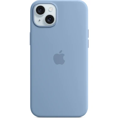 iPhone 15 Plus Magsafe Silikon Kılıf - Buz Mavisi