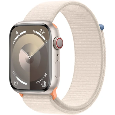 Apple Watch Seri 9 Gps + Cellular 45MM Yıldız Işığı Alüminyum Kasa Spor Loop