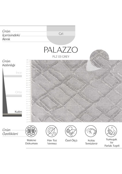 Palazzo 03 Gri Bukle Salon Halısı Hav Toz Vermez Mutfak Halısı Yumuşak Dokulu Çocuk Odası Halısı İskandinav Tarz Koridor Kesme Yolluk