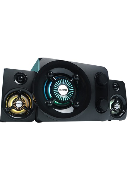 SP-212 Total 25W Rms 7 Farklı Renk Titreşimli LED 2+1 Multimedya Speaker (DK-AC-SP212)