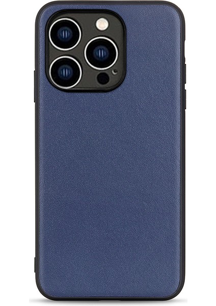 Iphone 15 Pro Shockproof Cep Telefonu Kılıf Mavisi Için Orijinal Inek Deri+Tpu Telefon Kılıfı (Yurt Dışından)