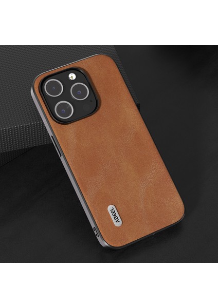 Iphone 15 Pro Max Pu Deri Kaplamalı Pc+Tpu Cowhide Doku Kapak Kılıfı Için Telefon Kılıfı (Yurt Dışından)