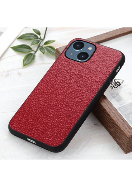 Iphone 15 Plus Ultra Light Orijinal Inek Deri+Pc+Tpu Kapak Kapak Klak Antik Lıtchı Doku Cep Telefonu Kasa Kırmızı (Yurt Dışından) modelleri