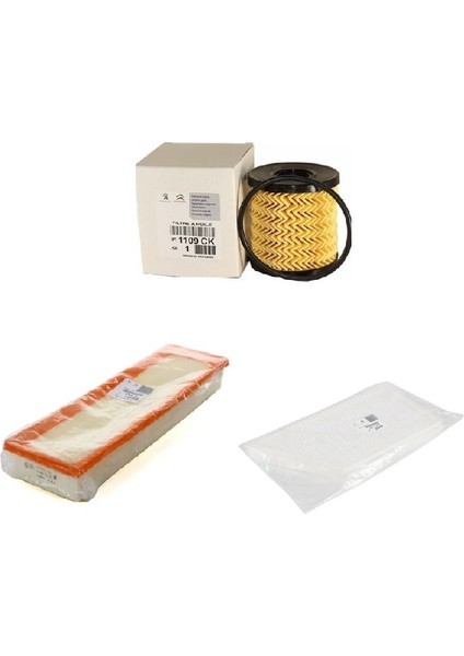 Peugeot 206+ 1.4 Benzinli Filtre Bakım Seti Orijinal Psa 3lü