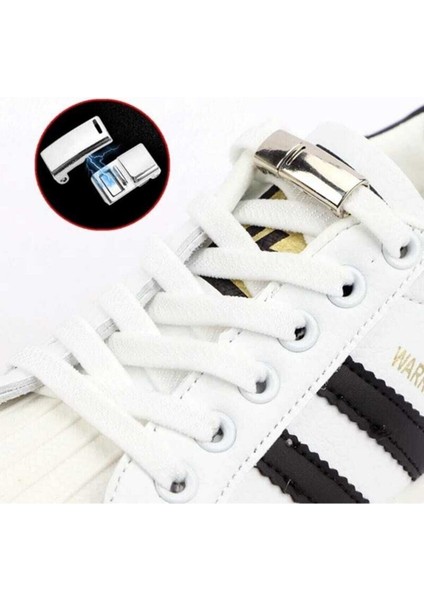 Çocuklar Için Kolay Kullanımlı Mıknatıslı Ayakkabı Bağcığı Beyaz Renk fiyatları