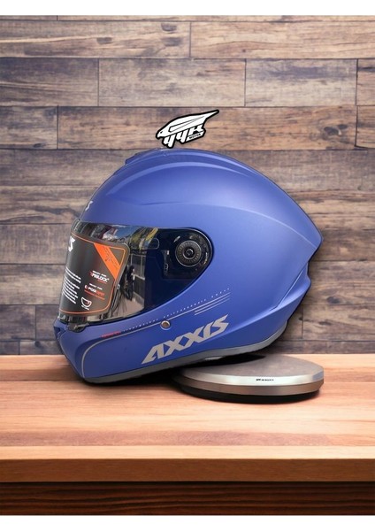 Draken Laci Blue. ''2 Vizörlü'' + ''sticker'' Hediyeli, Mat Motosiklet Kapali Kask