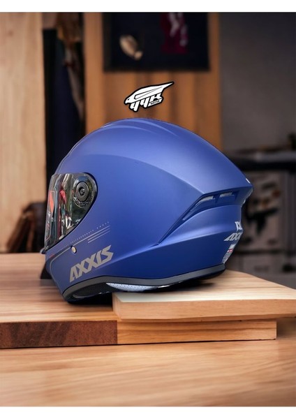 Draken Laci Blue. ''2 Vizörlü'' + ''sticker'' Hediyeli, Mat Motosiklet Kapali Kask modelleri