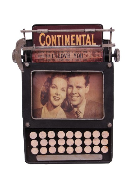 Dekoratif Metal Çerçeve Daktilo Temalı