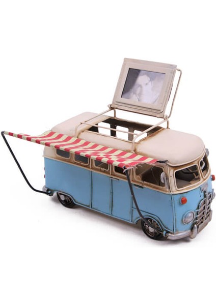 Dekoratif Metal Minibüs Çerçeveli, Kalemlik ve Tenteli