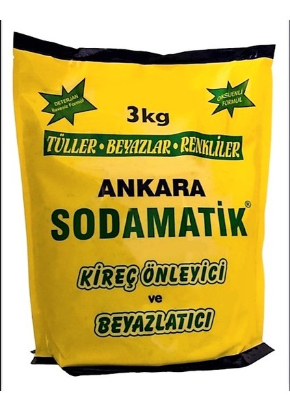 Ankara Sodamatik Kireç Önleyici ve Beyazlatıcı 3 Kg (Tüller - Beyazlar - Renkliler)