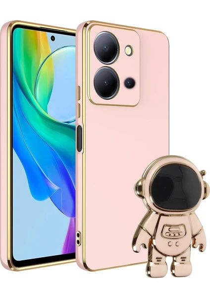 Kılıfshop Vivo Y36 Kılıf Astronot Standlı Silikon Parlak Kenarlı