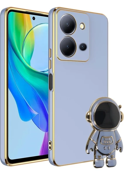 Kılıfshop Vivo Y36 Kılıf Astronot Standlı Silikon Parlak Kenarlı