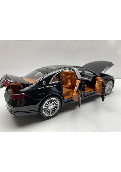 Diecast,metal Araba Mercedes S600 1:22 Kaput Bagaj Açılır Çek Bırak Model Araba Sesli Işıklı