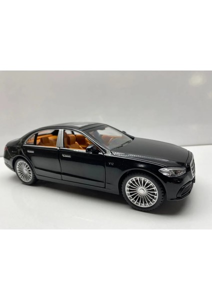 Diecast,metal Araba Mercedes S600 1:22 Kaput Bagaj Açılır Çek Bırak Model Araba Sesli Işıklı