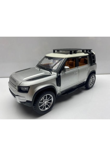 Land Lover Defender Diecast Metal Model Araba 1:22 Sesli Işıklı Kaput Bagaj Kapılar Açılabilen Araba