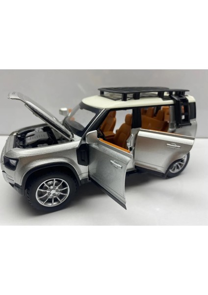 Land Lover Defender Diecast Metal Model Araba 1:22 Sesli Işıklı Kaput Bagaj Kapılar Açılabilen Araba modelleri