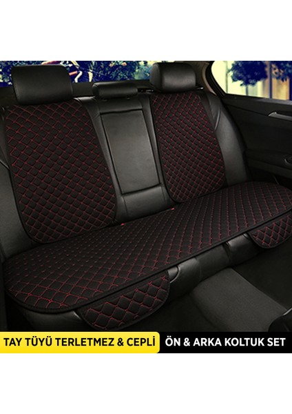 Tay Tüyü Cepli & Terletmez Sırtlı Oto Koltuk Minder Seti - Koltuk Koruma Kılıfı - Ön ve Arka Koltuk Minder Set fiyatları