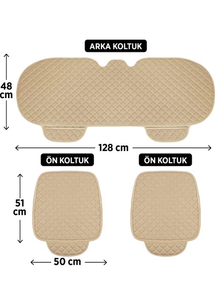 Tay Tüyü Cepli & Terletmez Oto Koltuk Minder Seti - Koltuk Koruma Kılıfı - Ön ve Arka Koltuk Minder Set