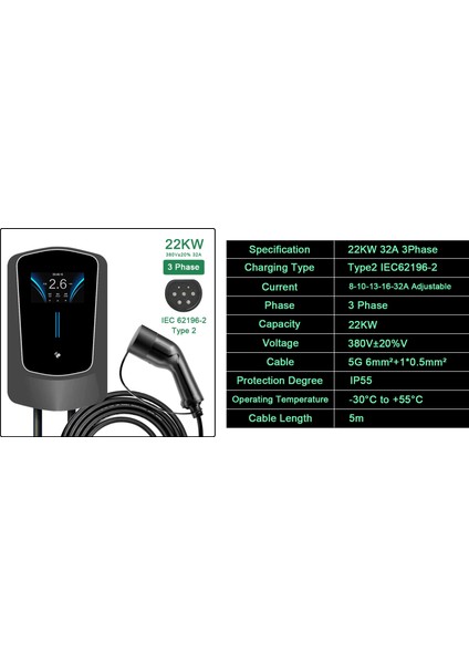 22KW Elektrikli Araç Şarj Istasyonu