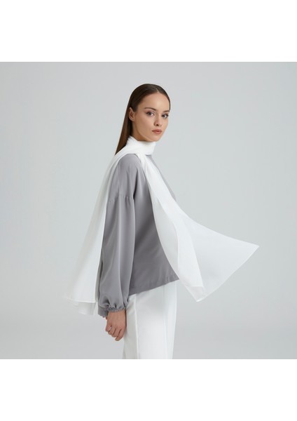 Şifon Şal - Beyaz