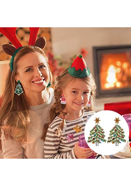 Noel Küpe Noel Ağacı Küpe Sevimli Noel Bırak Dangle Küpe Kadınlar Için Noel Tatili Takı Hediye (Yurt Dışından)