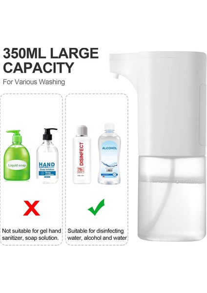 Otomatik Dezenfektan Dağıtıcı Alkol Püskürtücü 350ml, Kızılötesi Sensörlü Otomatik Sprey Dağıtıcı, Temassız Püskürtücüler (Yurt Dışından)