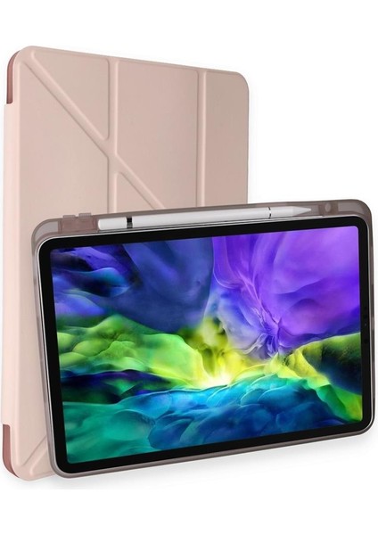 iPad Pro 11 2020 Kılıf Kalemlikli Tri Folding Smart Katlanabilir Standlı 360 Tam Koruma Kılıf