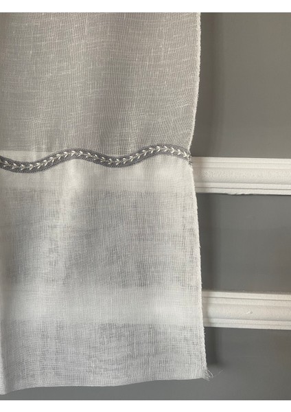 Nakış Detaylı Keten Tül Perde 1/2,5 Sıra Pile Açelya Gri fiyatları