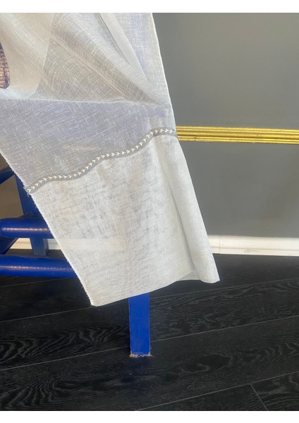 Nakış Detaylı Keten Tül Perde 1/2,5 Sıra Pile Açelya Açık Gri fiyatları