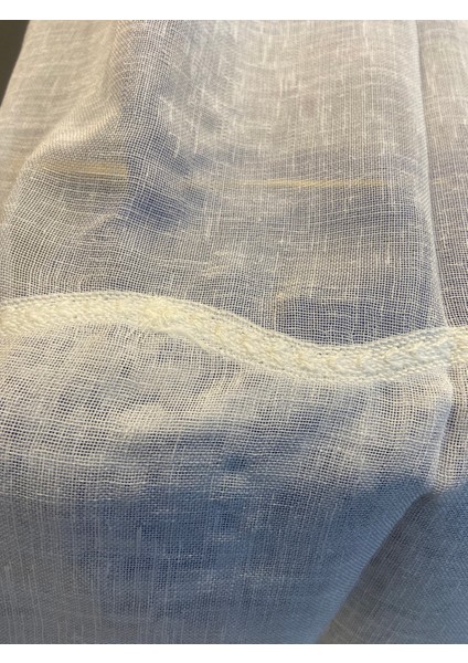 Nakış Detaylı Keten Tül Perde 1/3 Sıra Pile Açelya Beyaz fiyatları