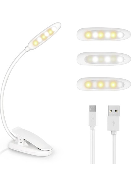 Okuma Lambası Siyah, 6 Led'li Usb Şarjlı Okuma Işığı Lambası (Yurt Dışından)