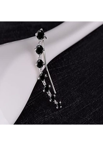 Bling Kulak Manşetleri 7 Kristal 925 Ayar Gümüş Hipoalerjenik (Yurt Dışından)